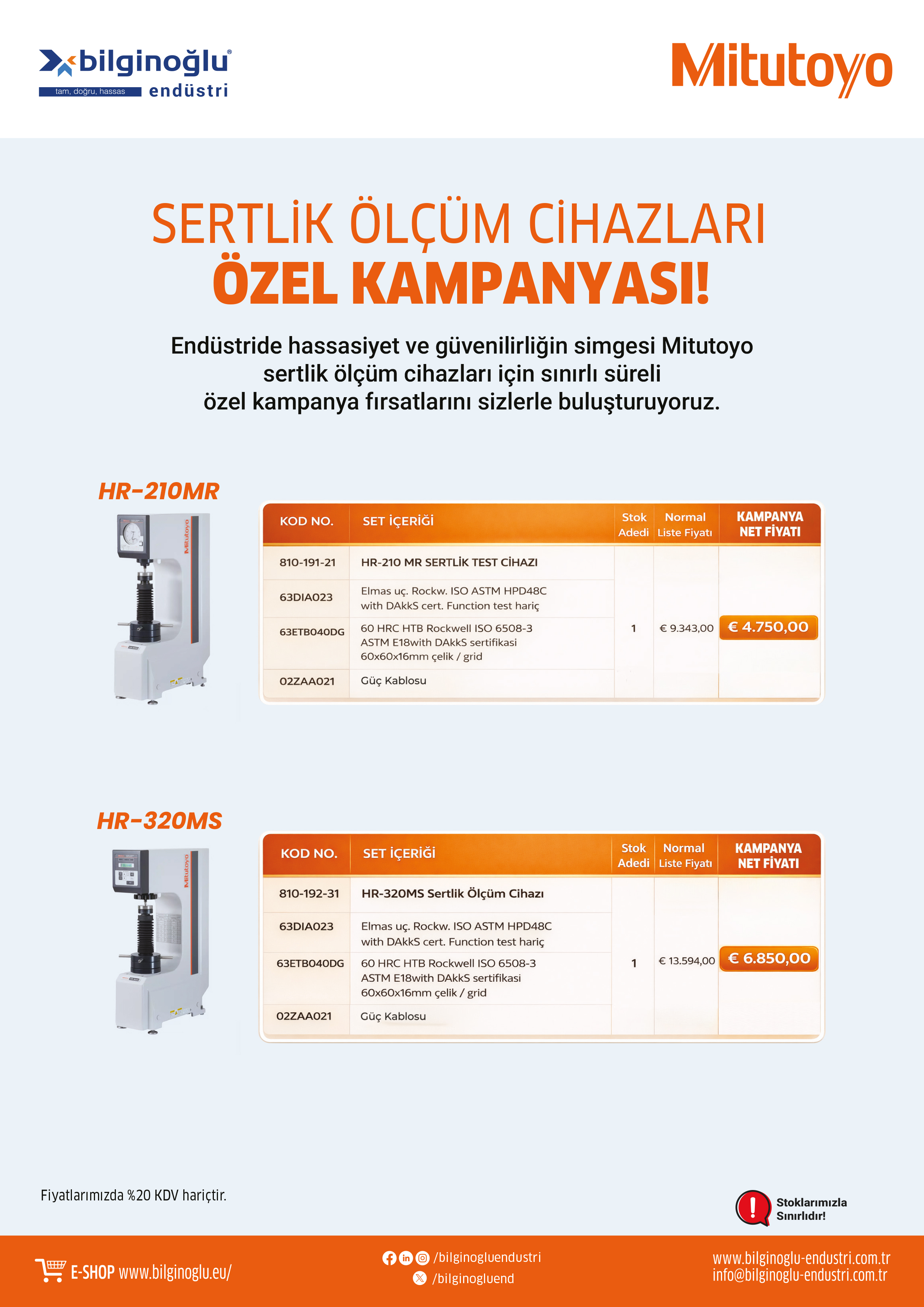 HR SERİSİ SERTLİK ÖLÇÜM CİHAZLARI KAMPANYASI