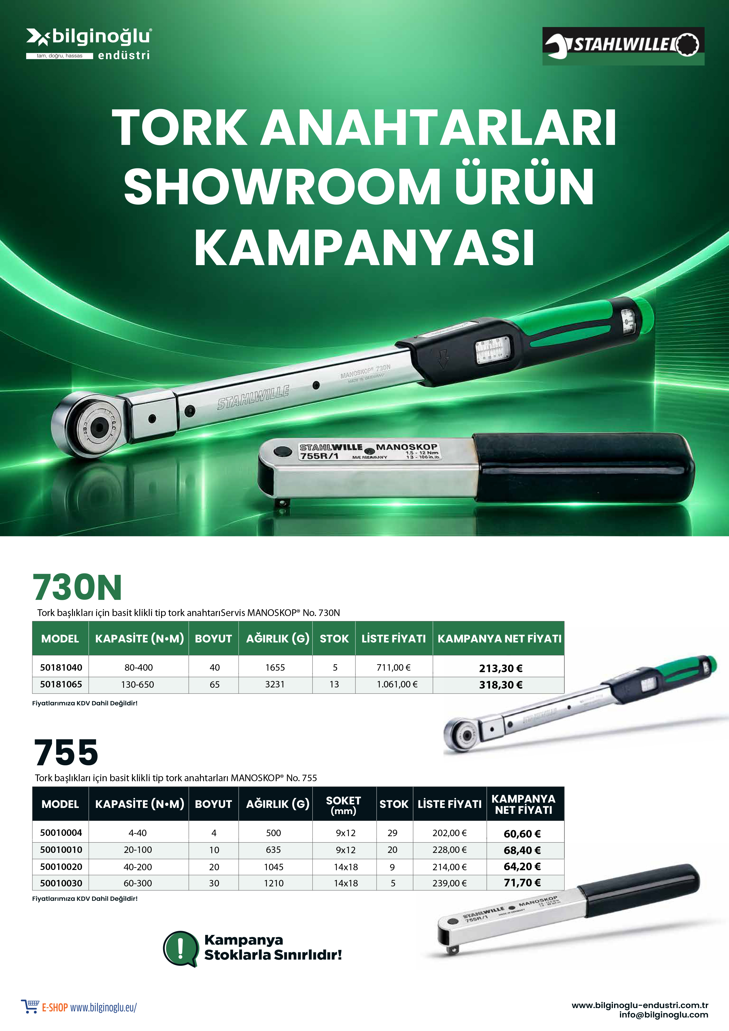 STAHLWİLLE TORK ANAHTARLARI SHOWROOM ÜRÜN KAMPANYASI