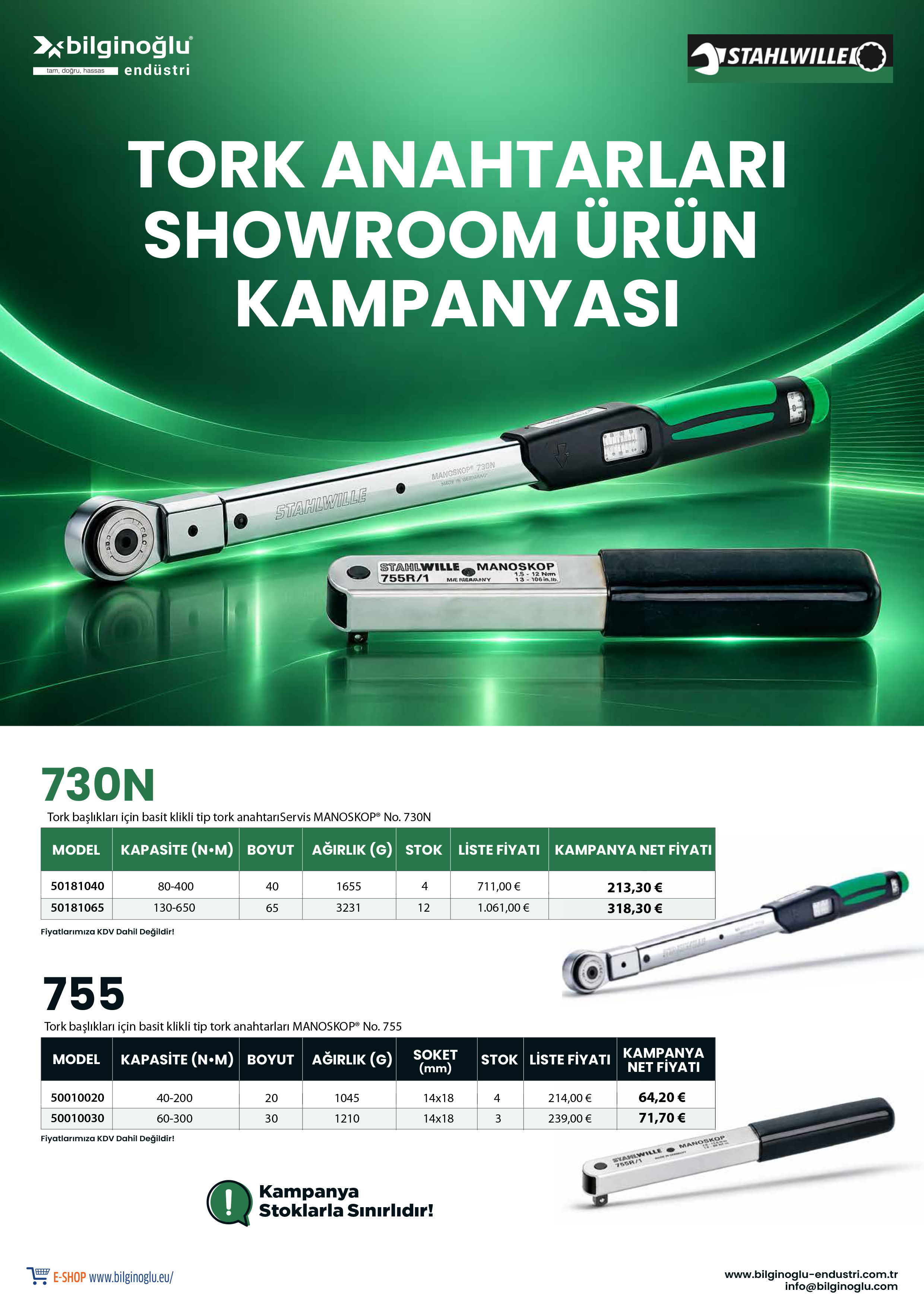 STAHLWİLLE TORK ANAHTARLARI SHOWROOM ÜRÜN KAMPANYASI