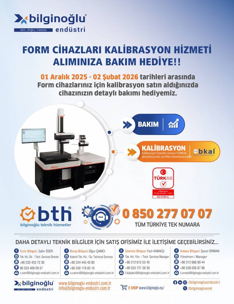 FORM CİHAZLARI KALİBRASYON HİZMETİ ALIMINIZA BAKIM HEDİYE