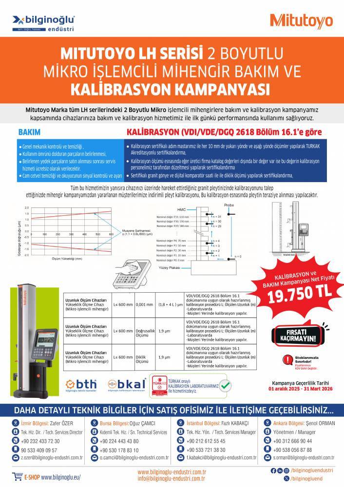 LH SERİSİ 2 BOYUTLU MİKRO İŞLEMCİLİ MİHENGİR BAKIM VE KALİBRASYON KAMPANYASI