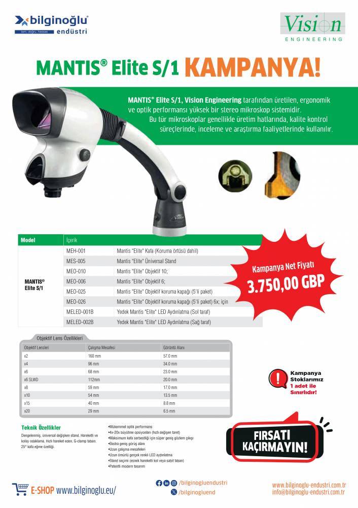 MANTIS® Elite S/1 STEREO MICROSCOPE CAMPAIGN