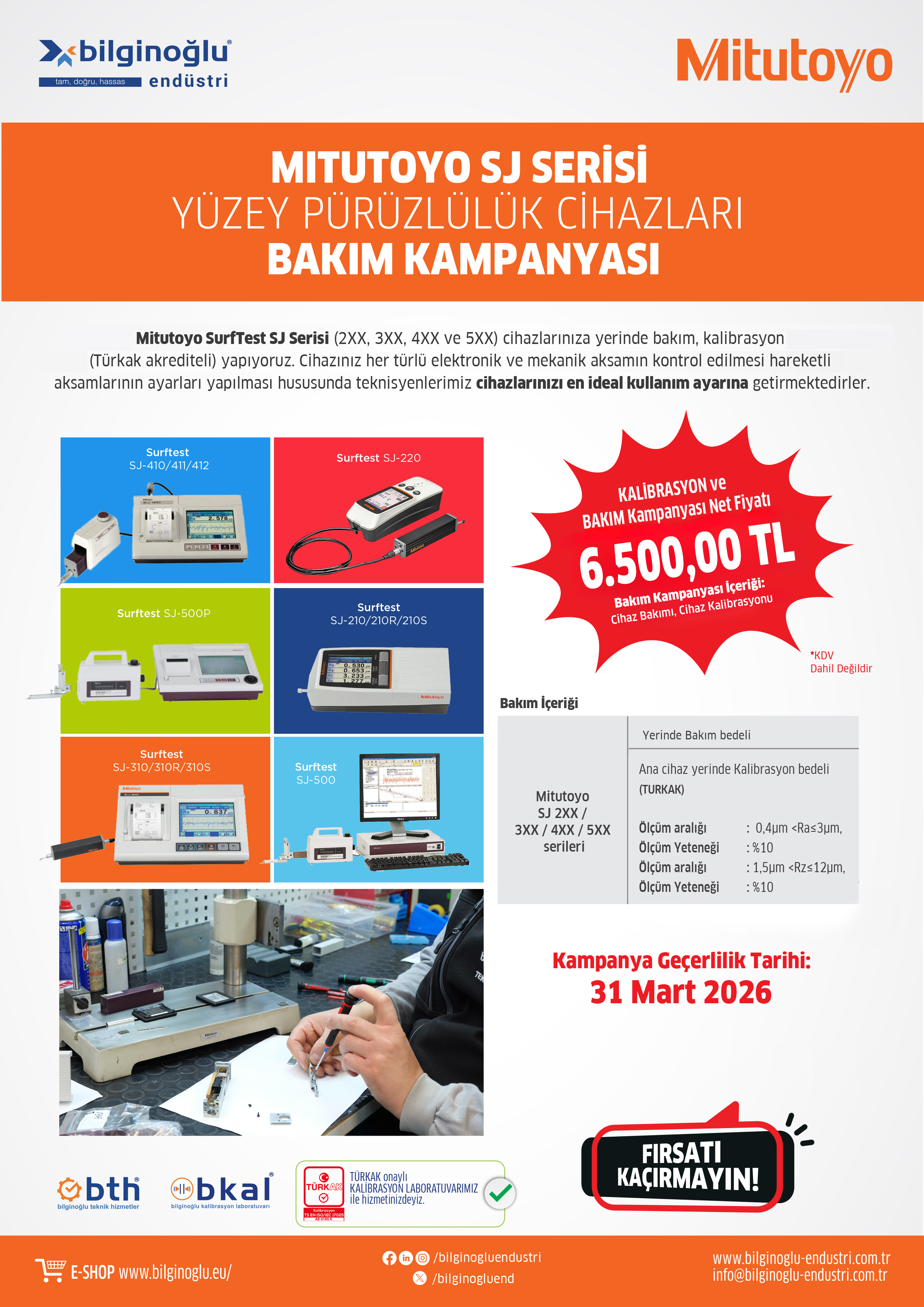 Mitutoyo SJ Series Surface Roughness Testers Maintenance Campaign