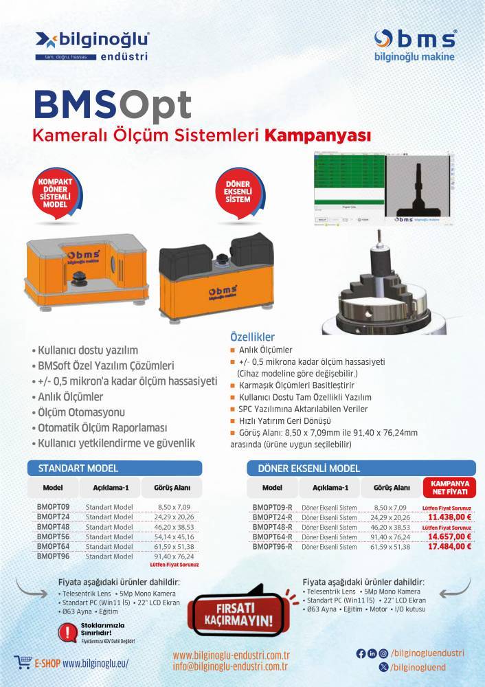 BMOpt Kameralı Ölçüm Sistemleri Kampanyası